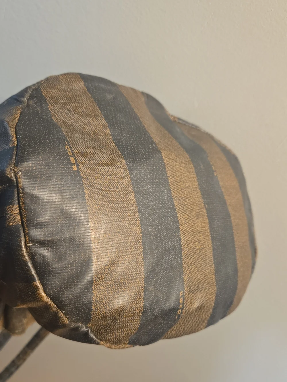 Fendi Rehab Brown and Black Vertical Stripe Hobo Bag